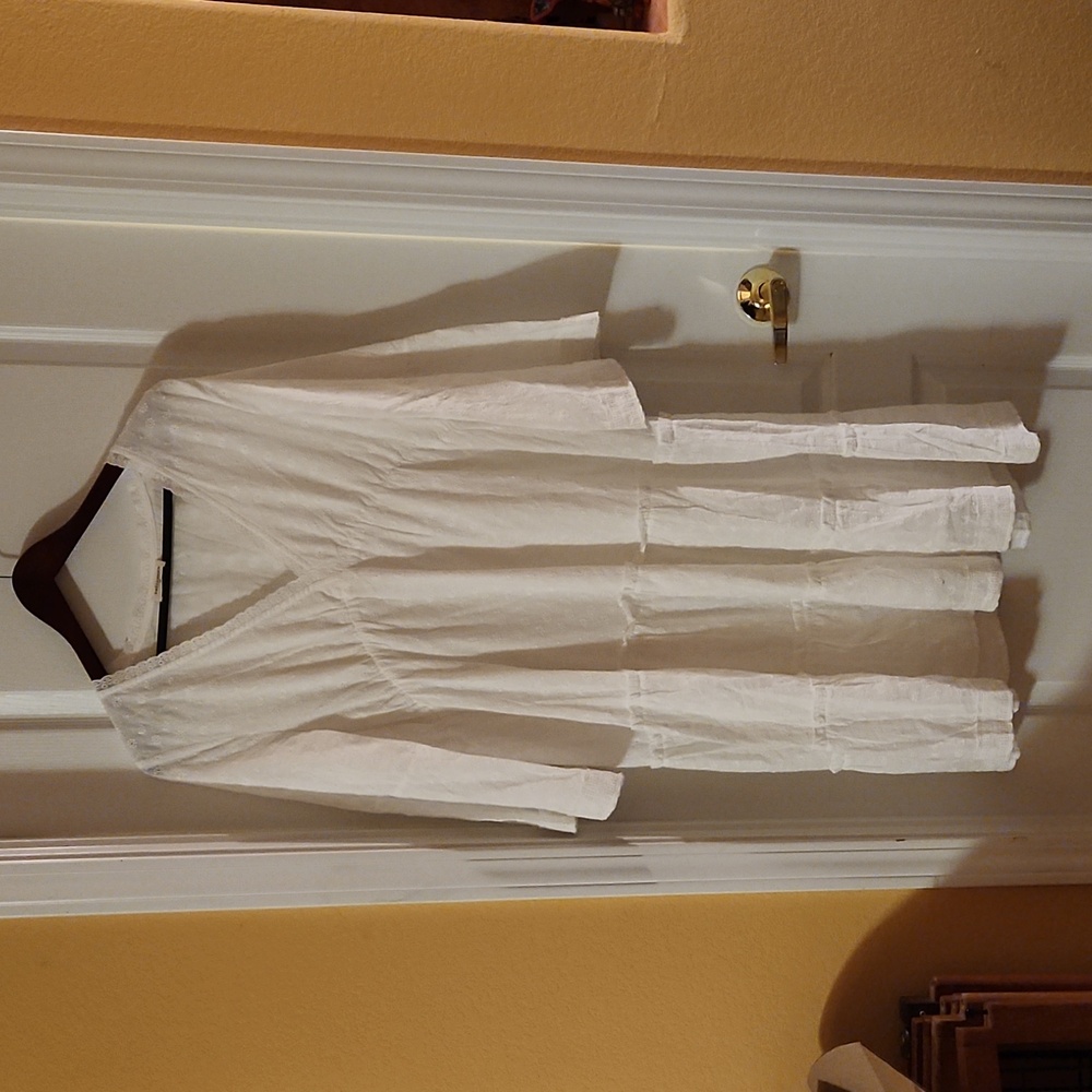 White Talisman eyelet tiered midi dress